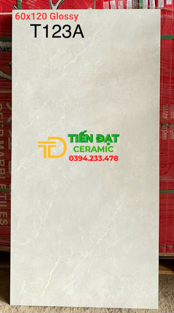 Gạch Lát Nền Bóng Kính Vi Tinh 60x120 Vân Xám Nhẹ TQ 