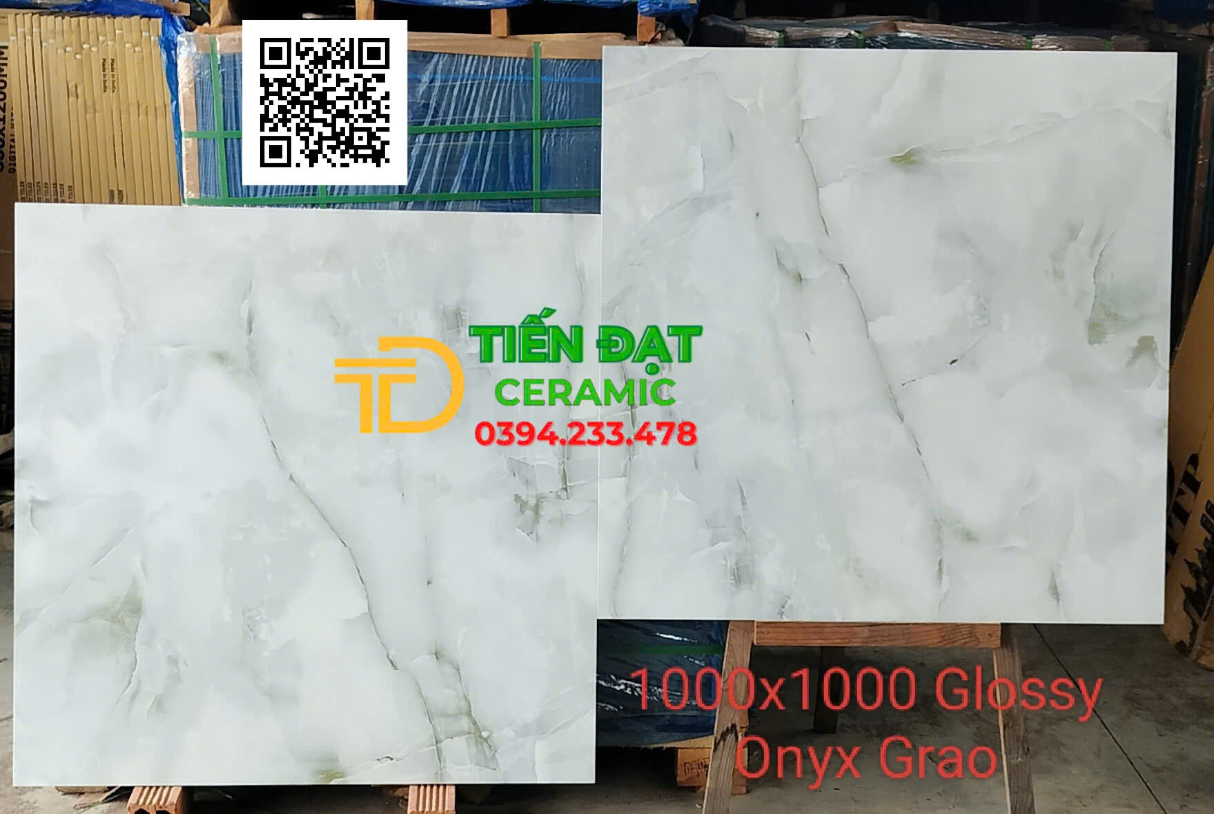 Gạch Lát Nền Cao Cấp 100x100 Trắng Xanh Nhạt Onyx Grao