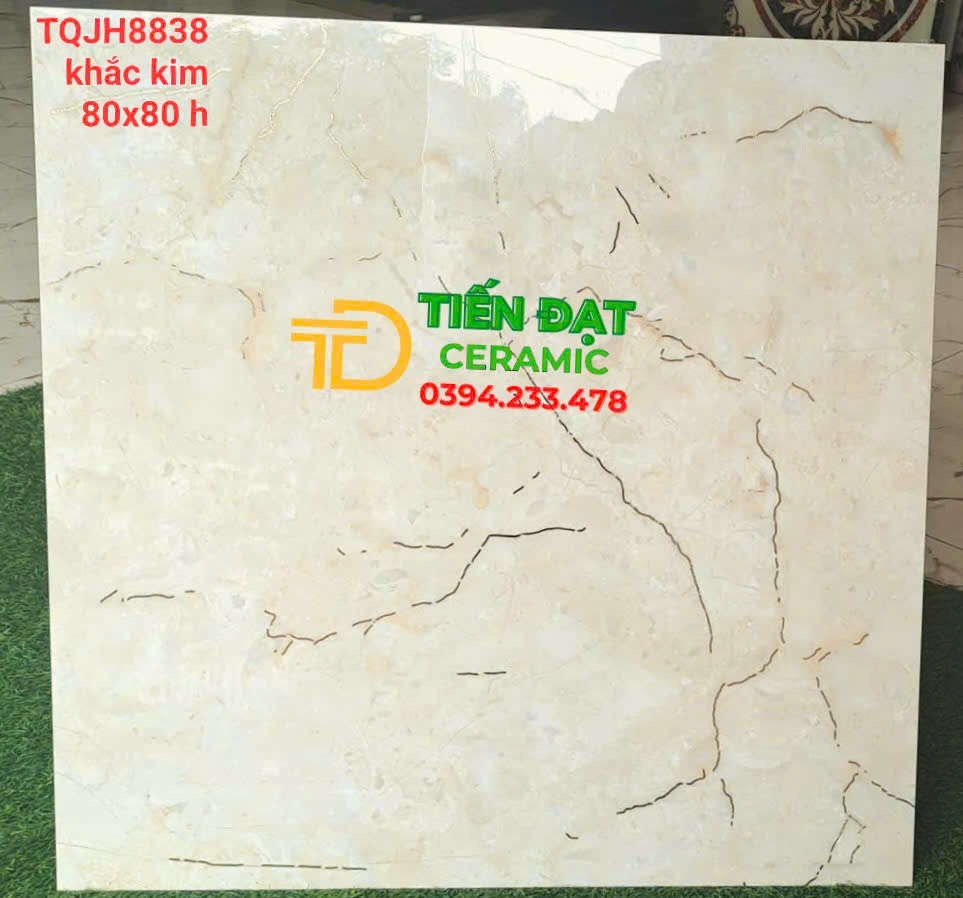 Gạch Lát Nền Nhà 80x80 Màu Vàng Ánh Kim TQ