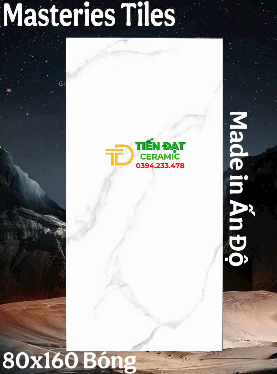 Gạch Lát Nền Phòng Khách 80x160 Trắng Vân Khói Đẹp Rẻ