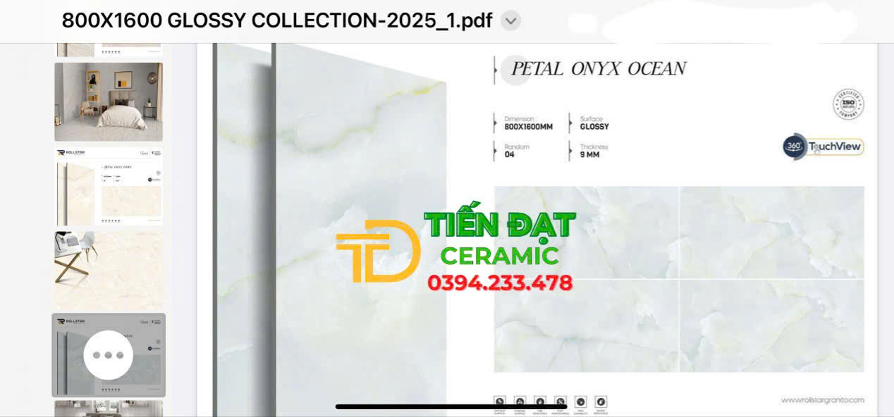 Gạch Lát Nền Phong Thủy 80x160 Vân Đá Xanh Ngọc