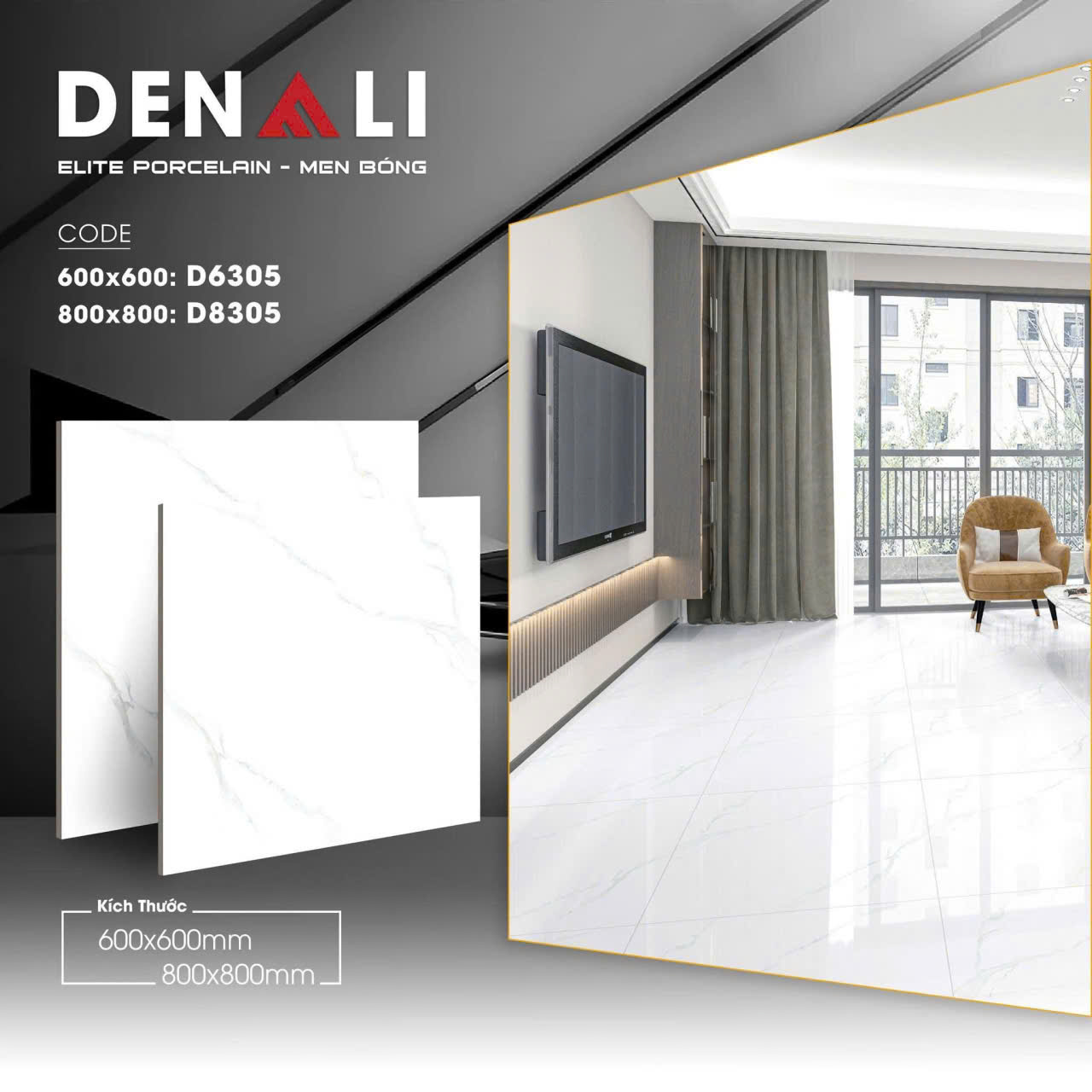 Gạch Lát Nền Takao 60x60 Trắng Vân Kim Cương Xả Kho