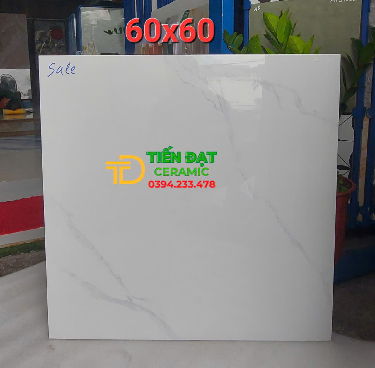 Gạch Lát Nền Takao 60x60 Trắng Vân Kim Cương Xả Kho