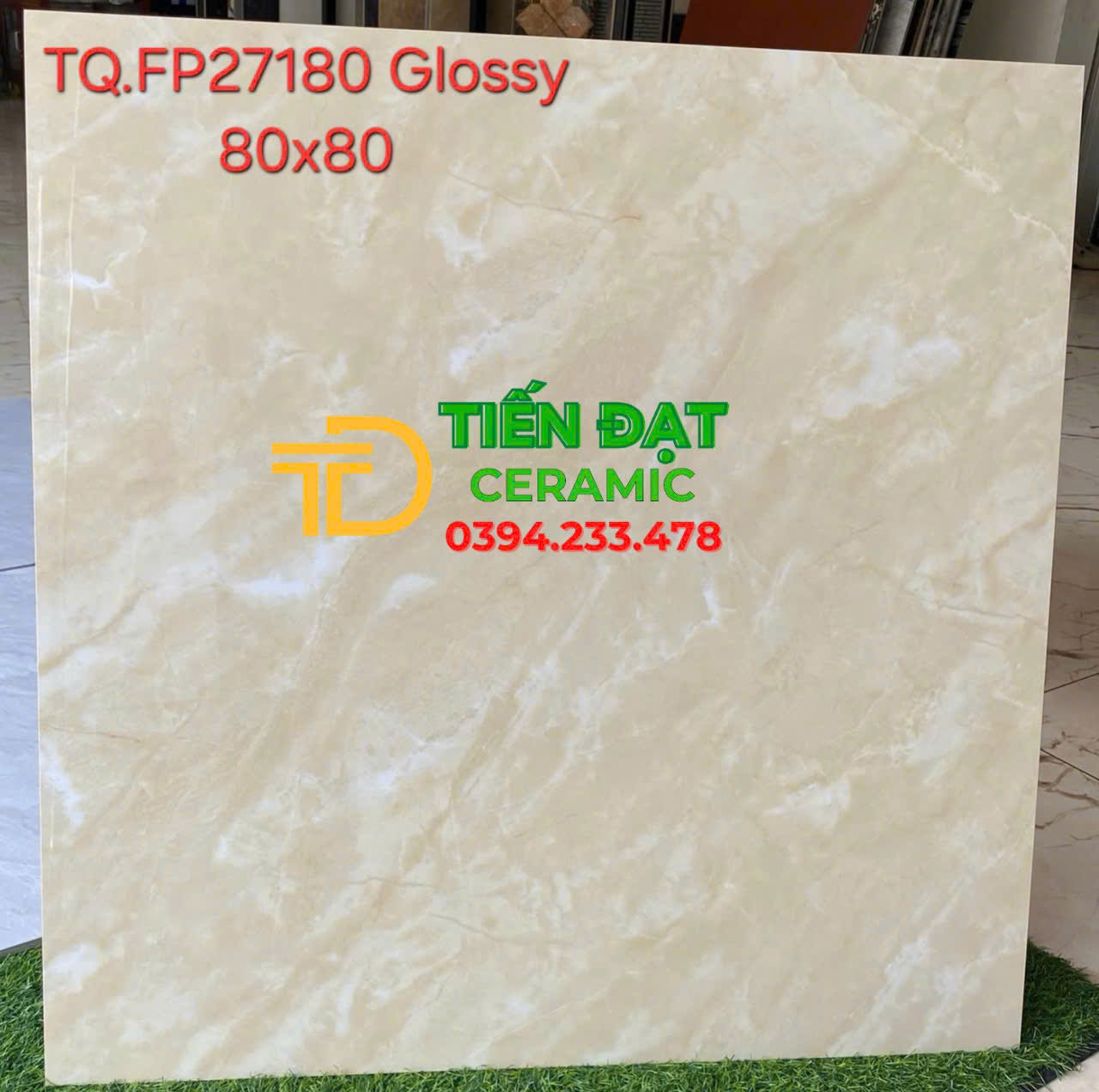 Gạch Lát Phòng Khách 80x80 Vàng Trắng TQ Đẹp Rẻ