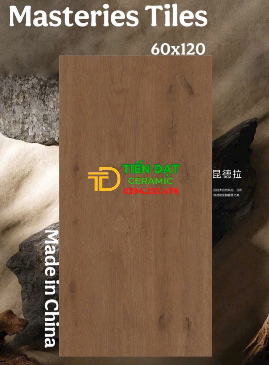 Gạch Nhập Khẩu TQ 60x120 Giả Gỗ Đá Mờ Mẫu Mới