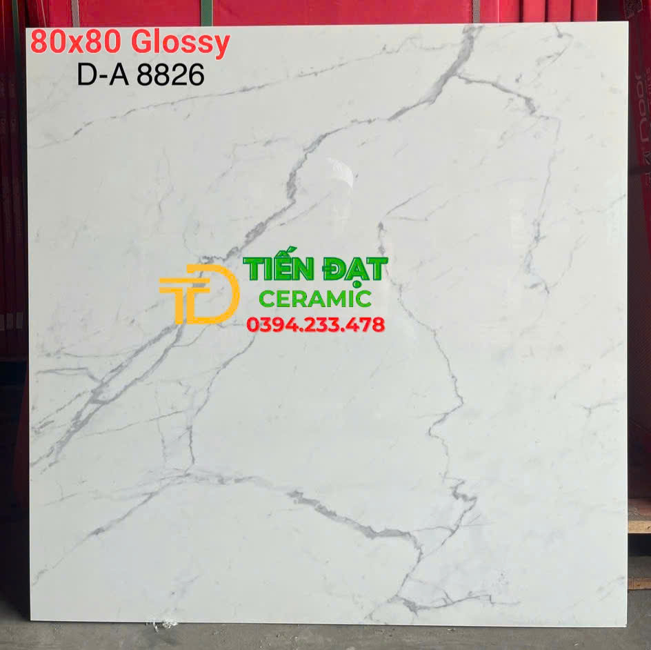 Gạch Nhập Khẩu TQ 80x80 Trắng Vân Xám Cao Cấp