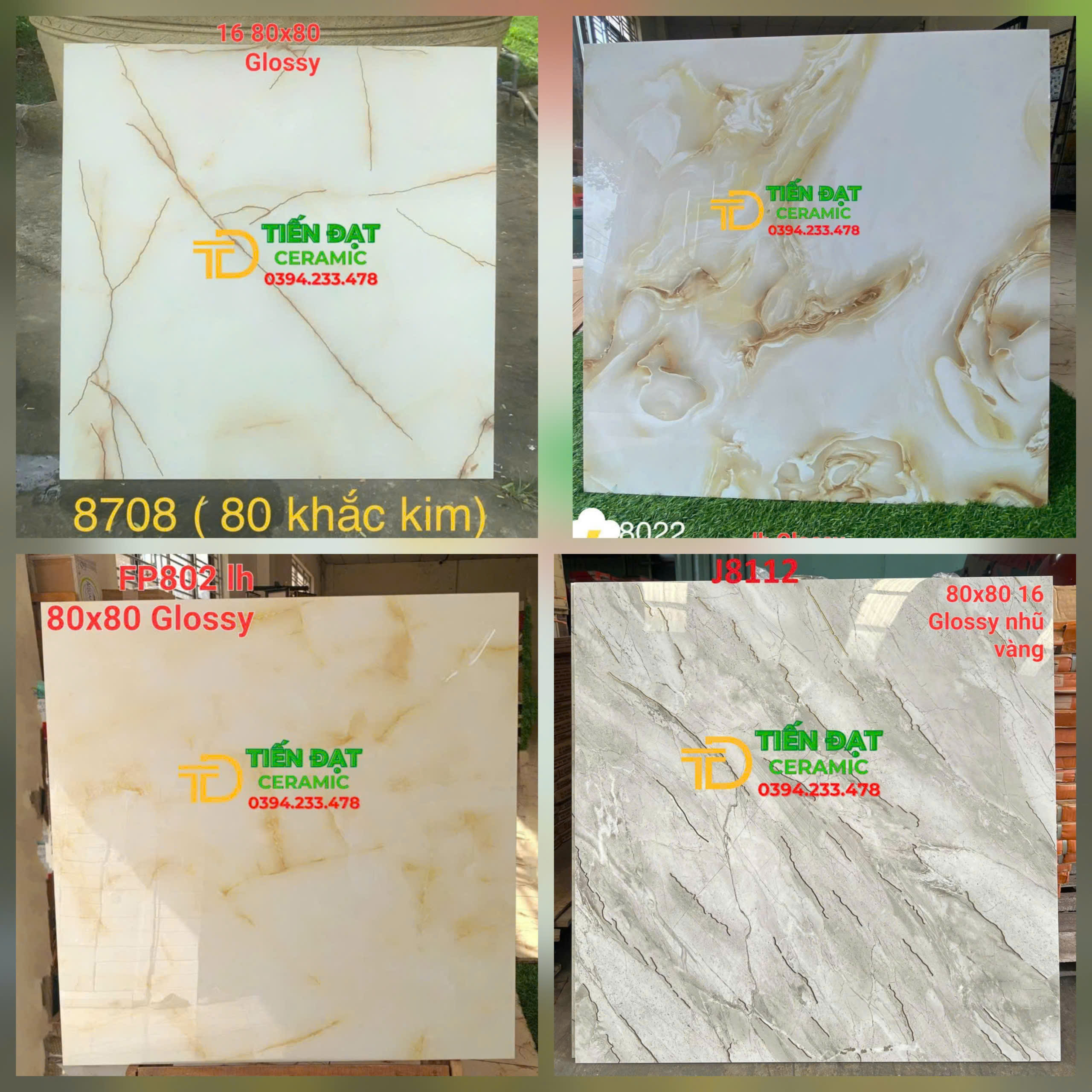 Gạch Nhập Khẩu Trung Quốc 80x80 Bóng Ánh Kim Nhũ Bạc