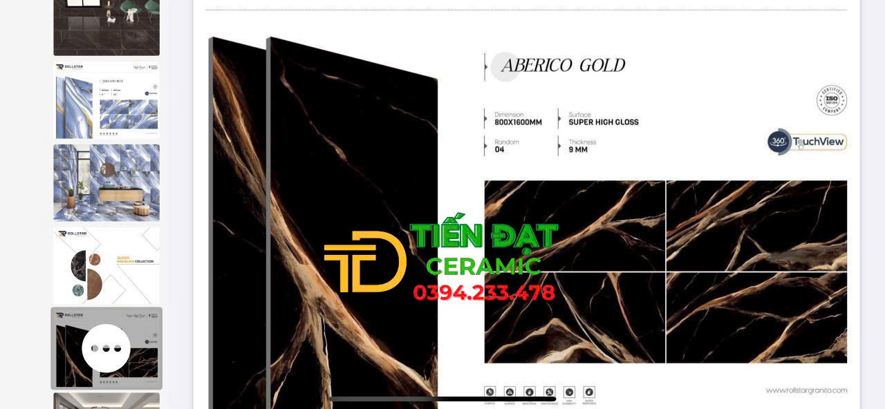 Gạch Ốp Lát 80x160 Khổ Lớn Đen Vân Vàng Bóng Vi Tinh