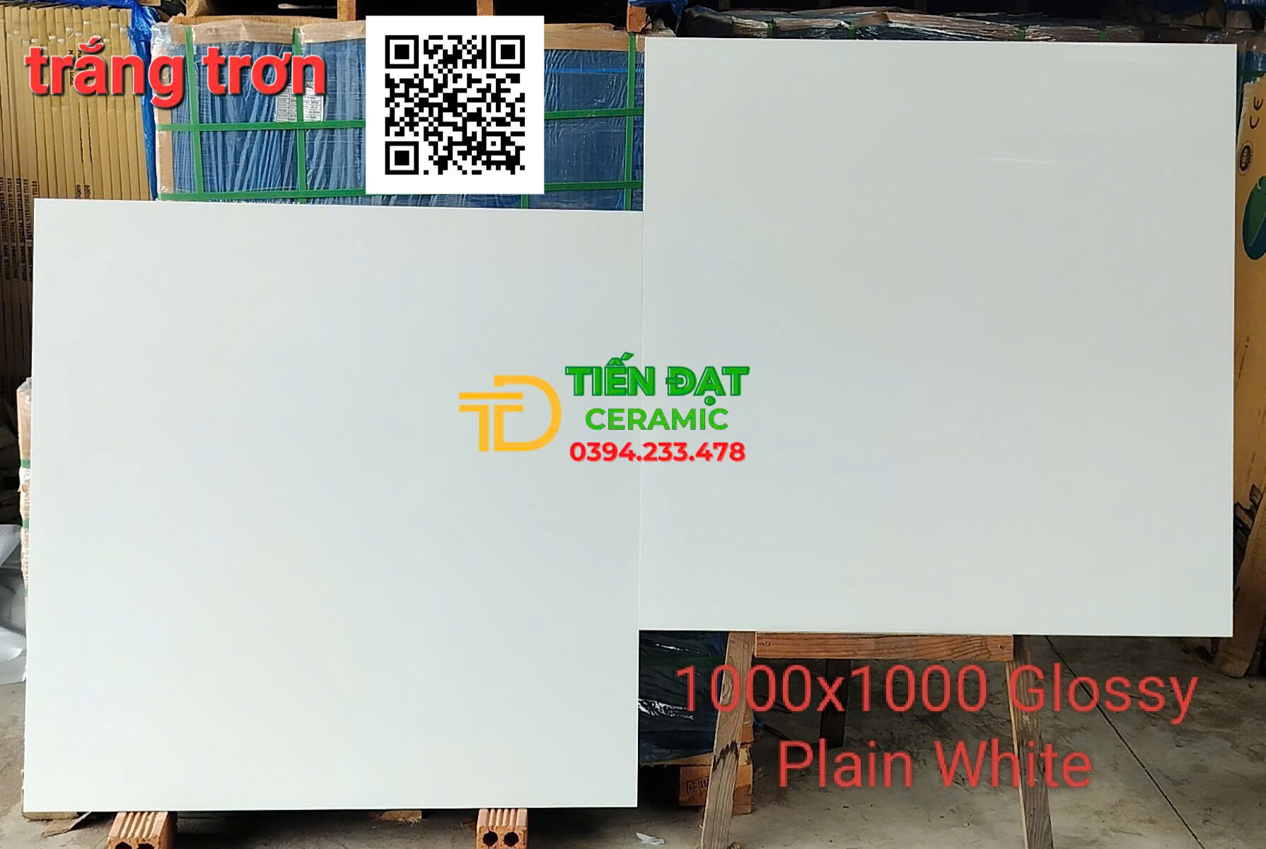 Gạch Ốp Lát Khổ Lớn 100x100 Trắng Trơn india Plain White