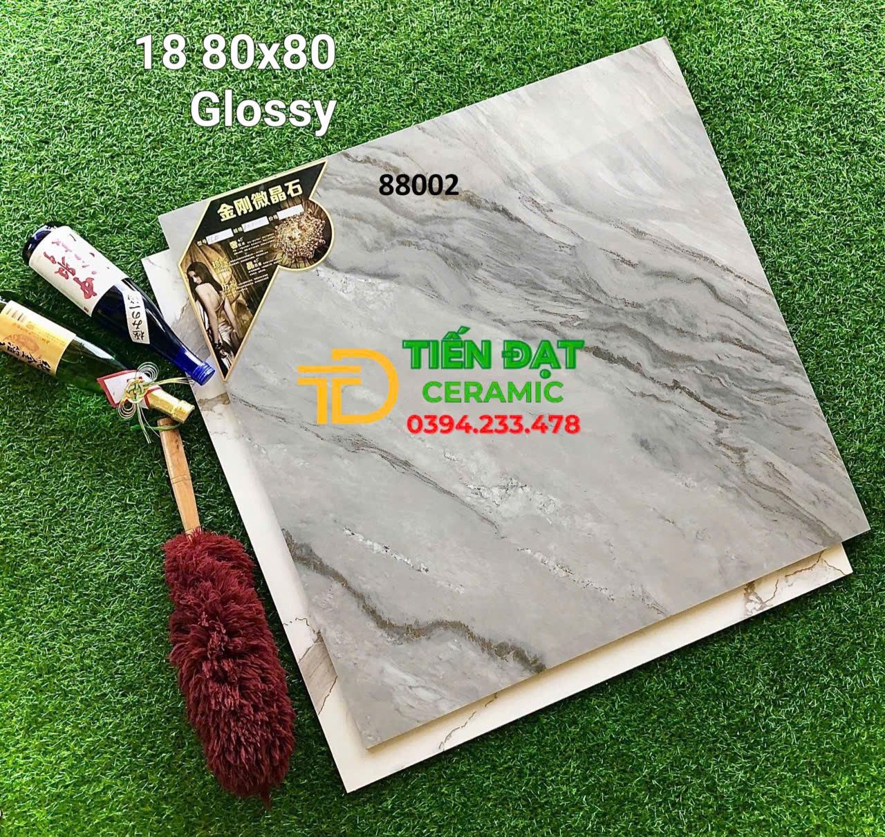 Gạch Ốp Lát Phòng Khách 80x80 TQ Vân Xám Ánh Kim