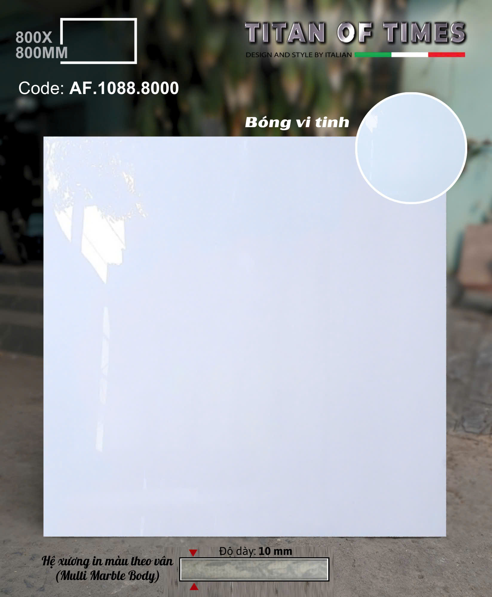 Gạch Siêu Bóng Kiếng 80x80 Apodio Trắng Trơn Mẫu Mới