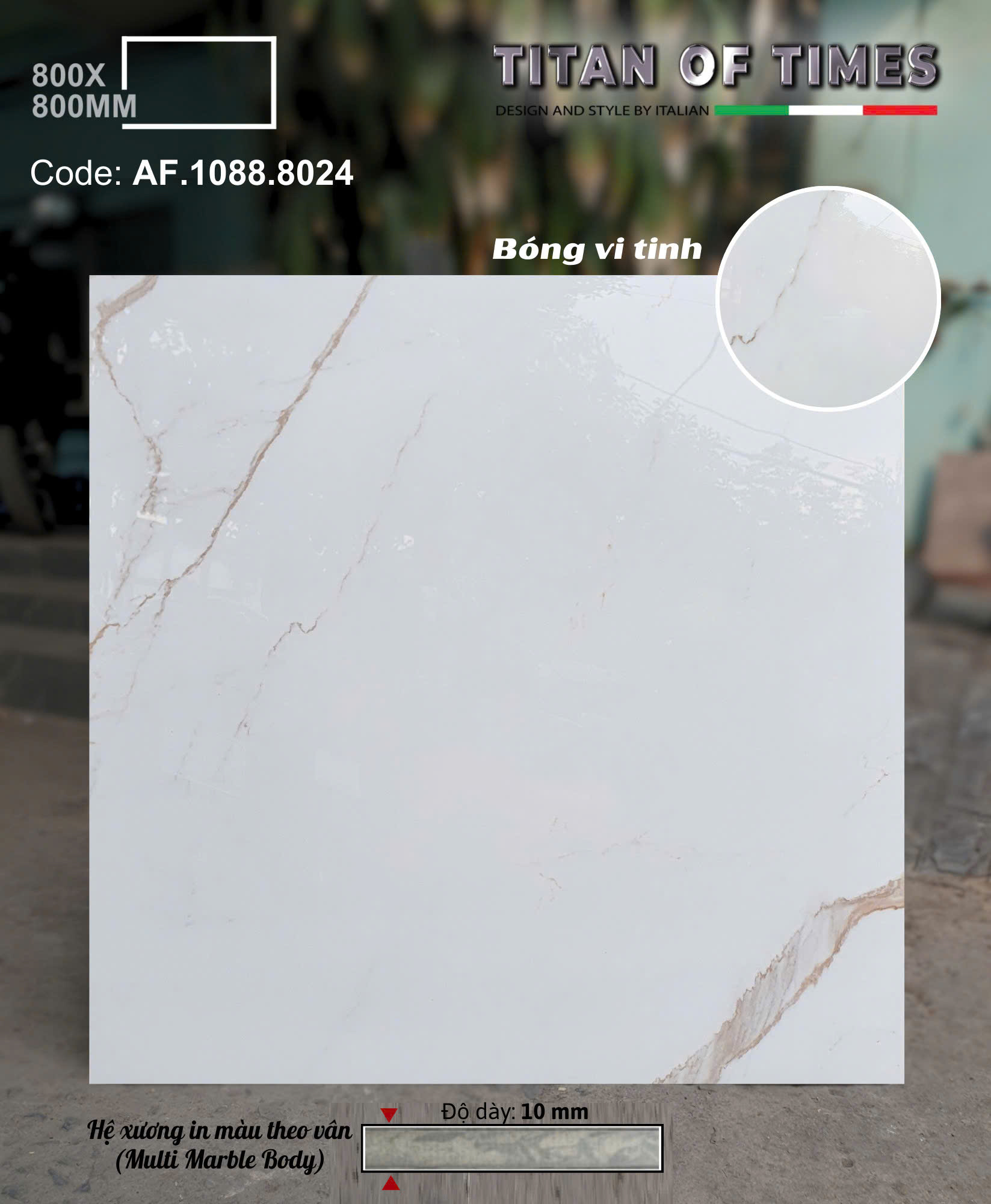 Kho Gạch Apodio 80x80 Ốp Lát Trắng Vân Vàng Vi Tinh