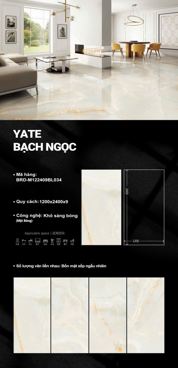 Tổng Kho Gạch Đá Nung Kết TQ 120x240 Vân Vàng Ngọc Thạch