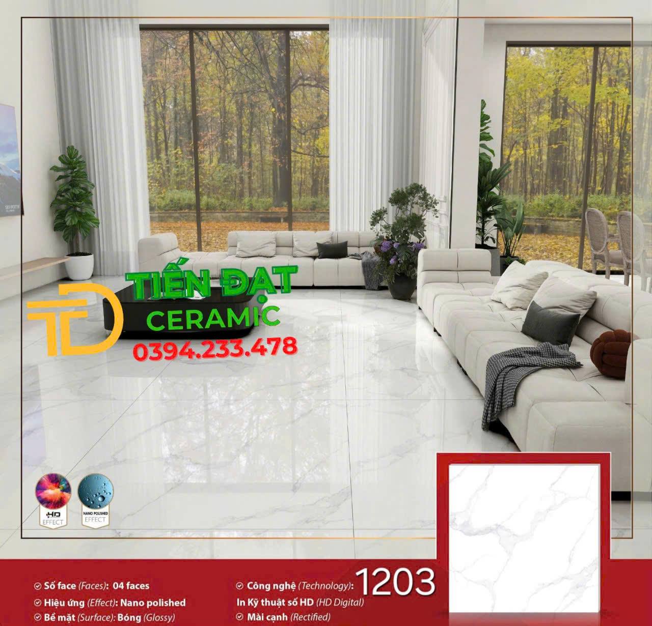 Tổng Kho Gạch Khổ Lớn 120x120 Trắng Vân Prime Tại Phú quốc