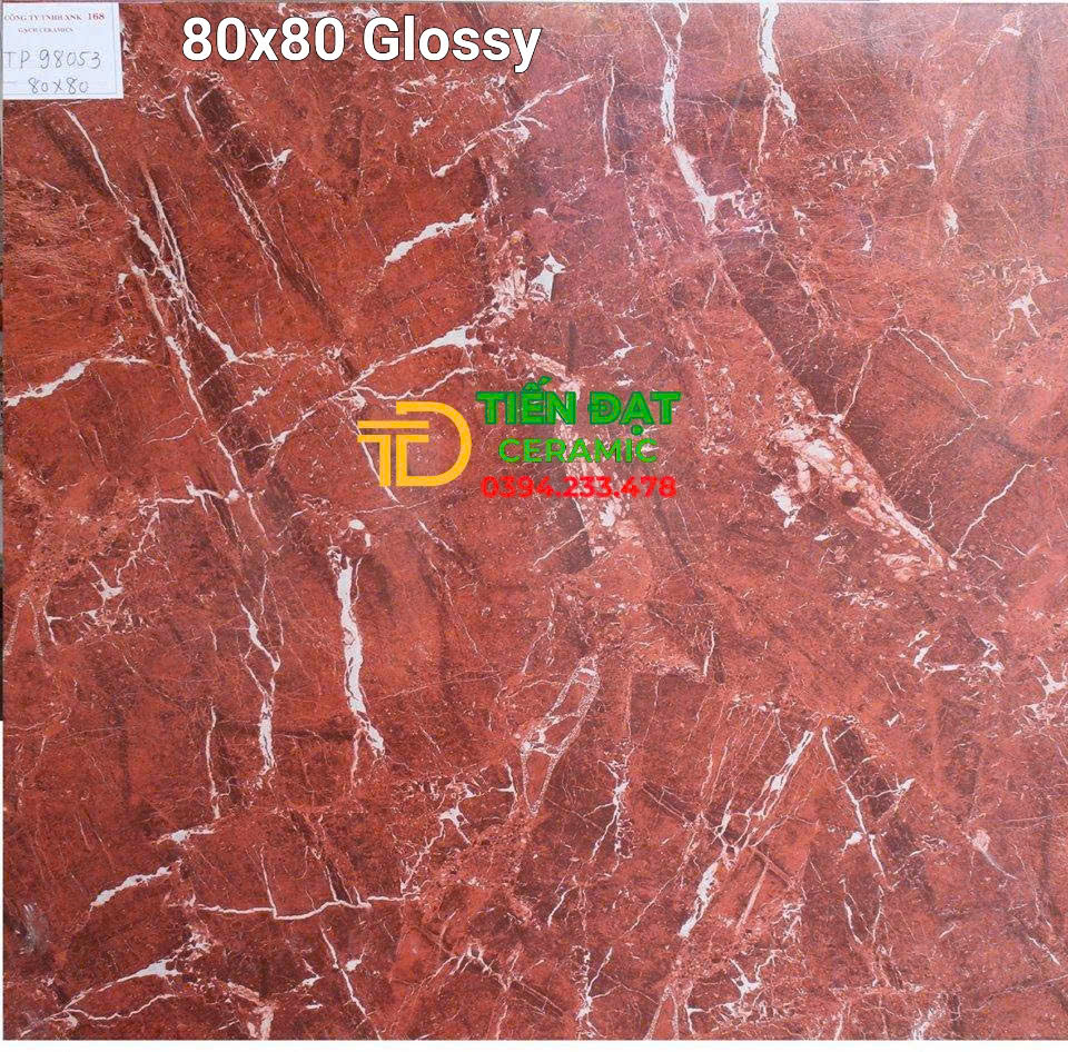 Tổng Kho Gạch TQ 80x80 Đỏ Trắng Tia Chớp Trang Trí