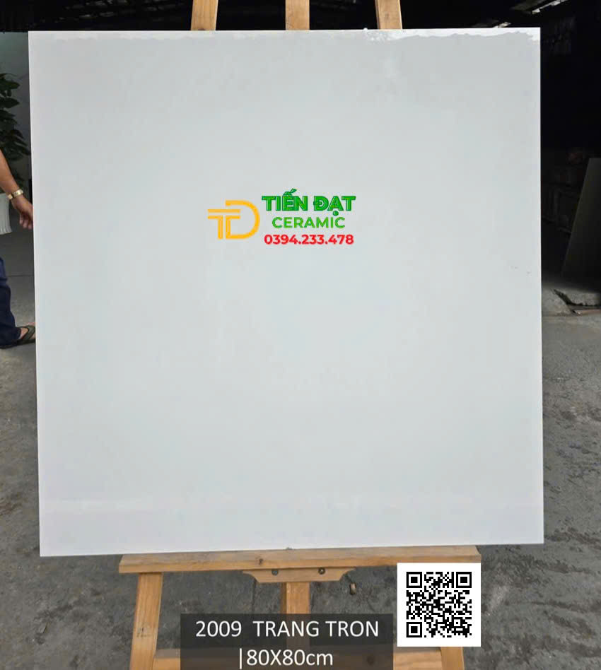 Đá Bóng Kiếng 80x80 Trắng Trơn Vi Tinh Kim Cương 