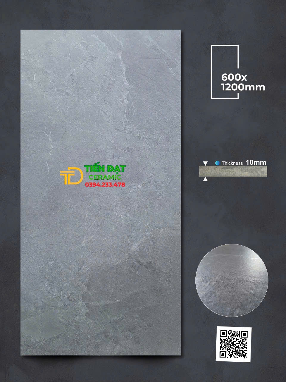 Gạch Apodio Cao Cấp 60x120 Đá Mờ Tinh Thể  Xám Đá