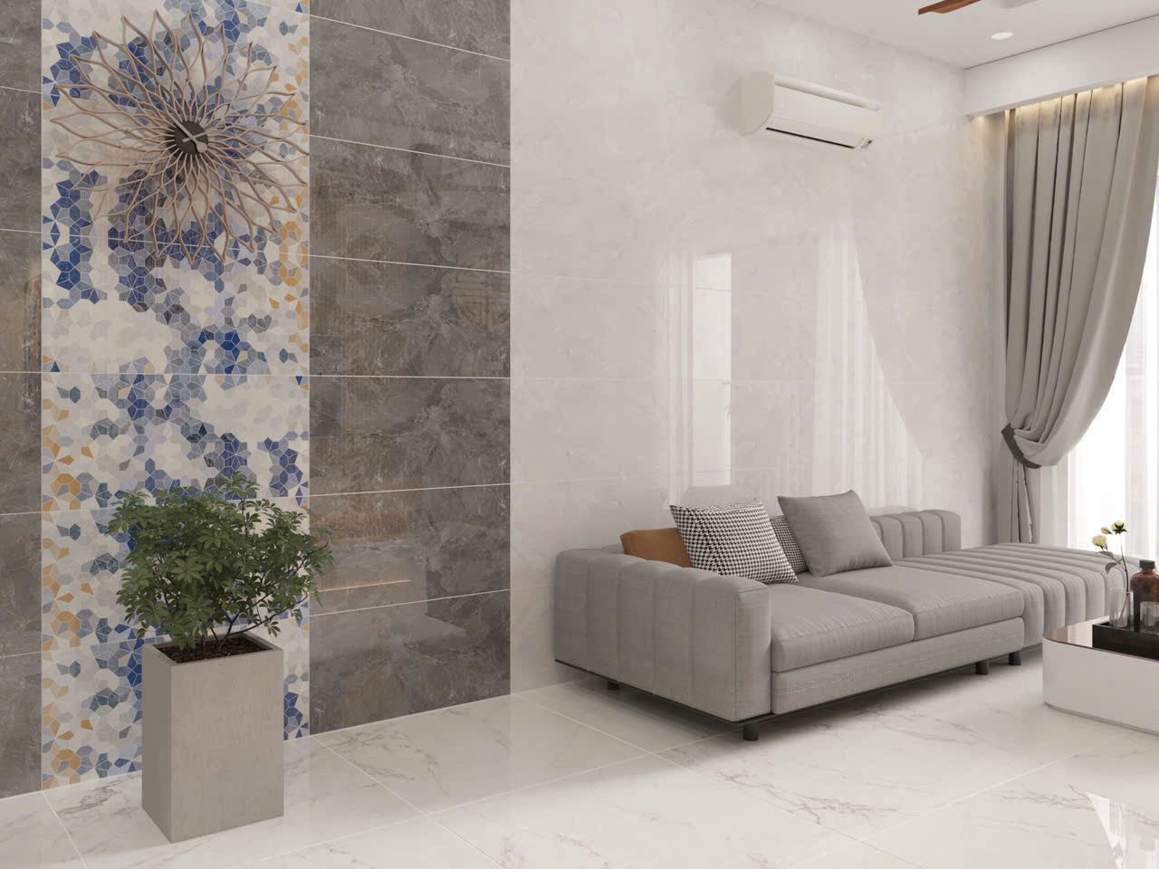 Gạch Ốp Mặt Tiền 40x80 Apodio Đá Bóng Kim Cương Cao Cấp 
