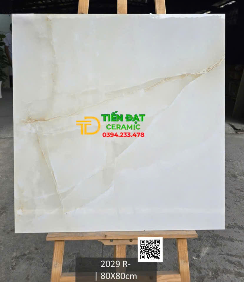 Gạch Đá Cao Cấp 80x80 Lát Biệt Thự Vân Vàng Nhạt 