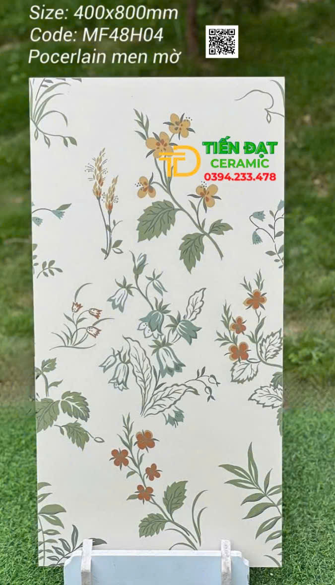 Gạch Đá Mờ Trung Quốc 40x80 Trắng Hoa Văn Mẫu Mới Nhất