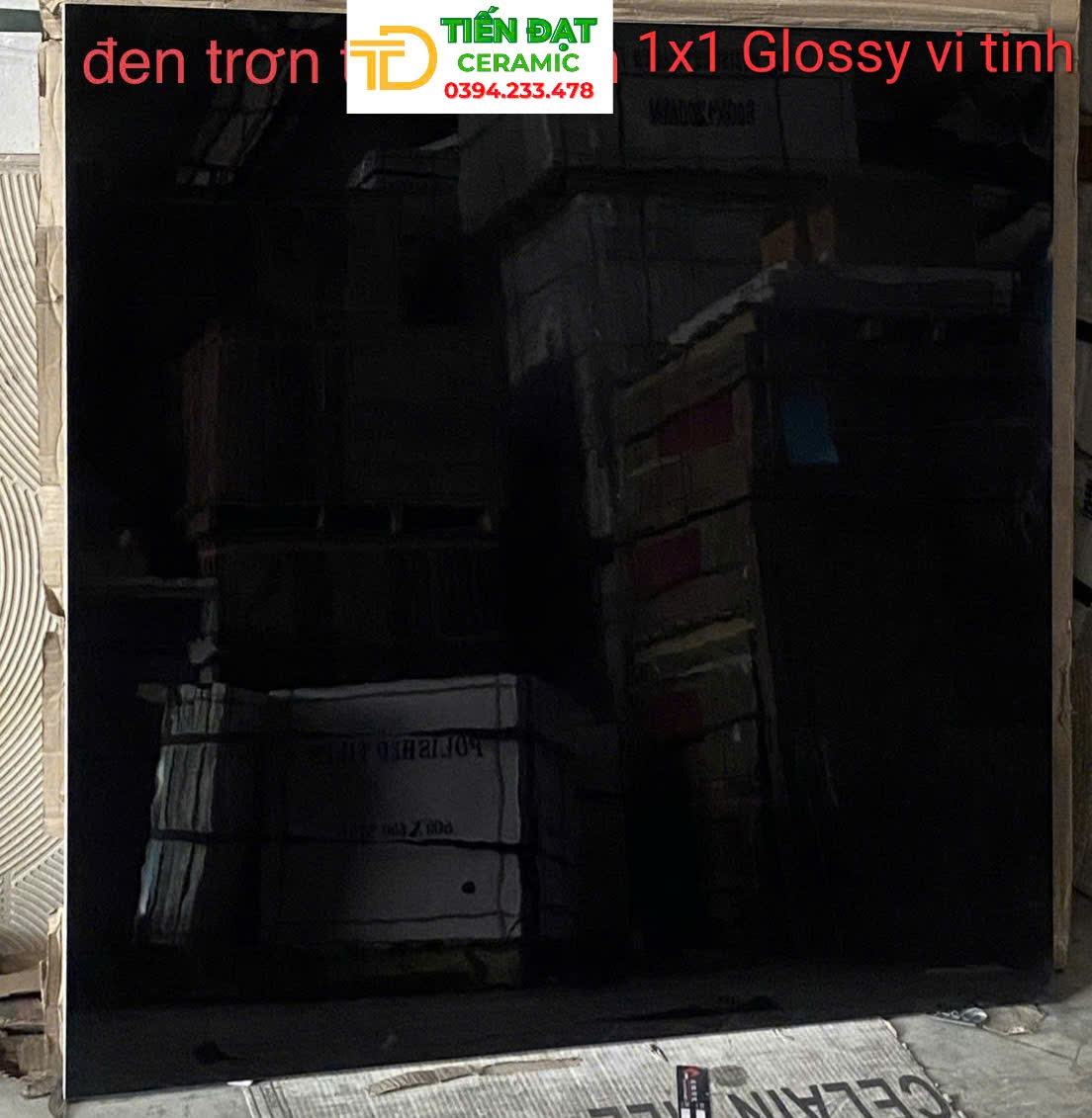 Gạch Lát Nền Cao Cấp 100x100 Đen Trơn Kim Cương TQ