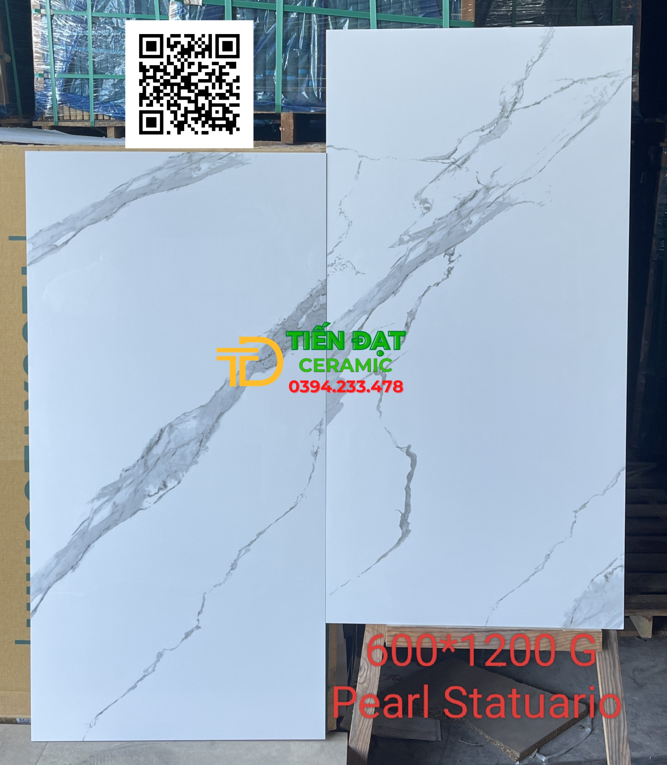 Gạch Lát Nền Phòng Khách 60x120 Marble Pearl Statuario