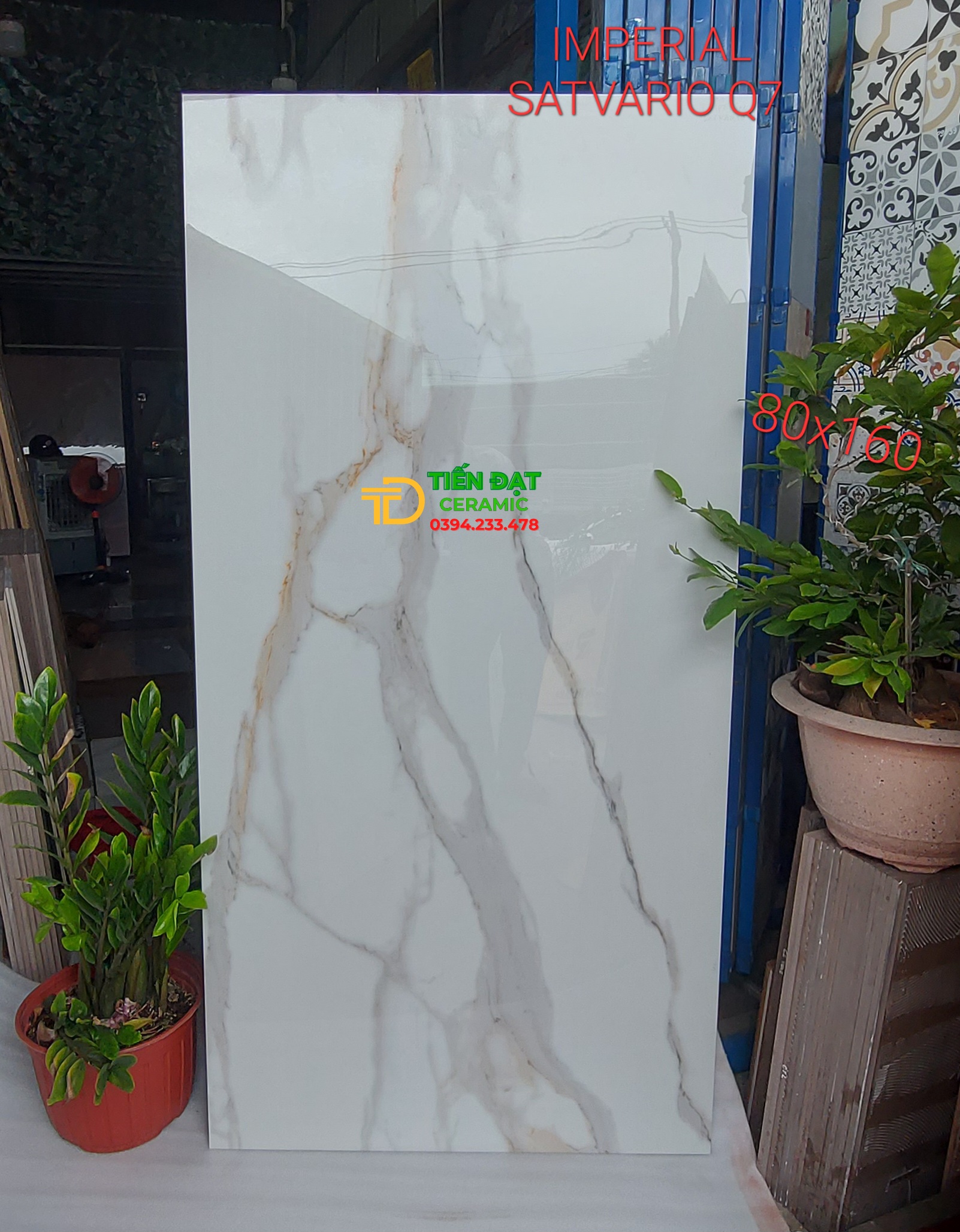 Gạch Marble cao Cấp 80x160 Ốp Tường Trắng Vàng 