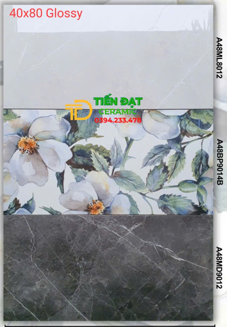Gạch Ốp Chụ Cổng 40x80 Apodio Bóng Kiếng Vi Tinh 