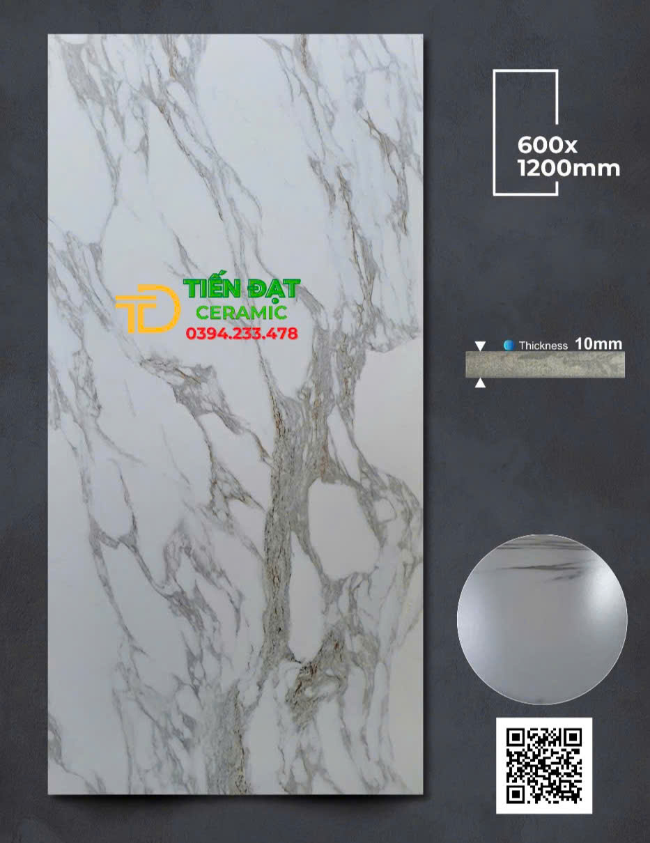 Gạch Ốp Lát Apodio 60x120 Đá Mờ Mịn Trắng Vân Xám 