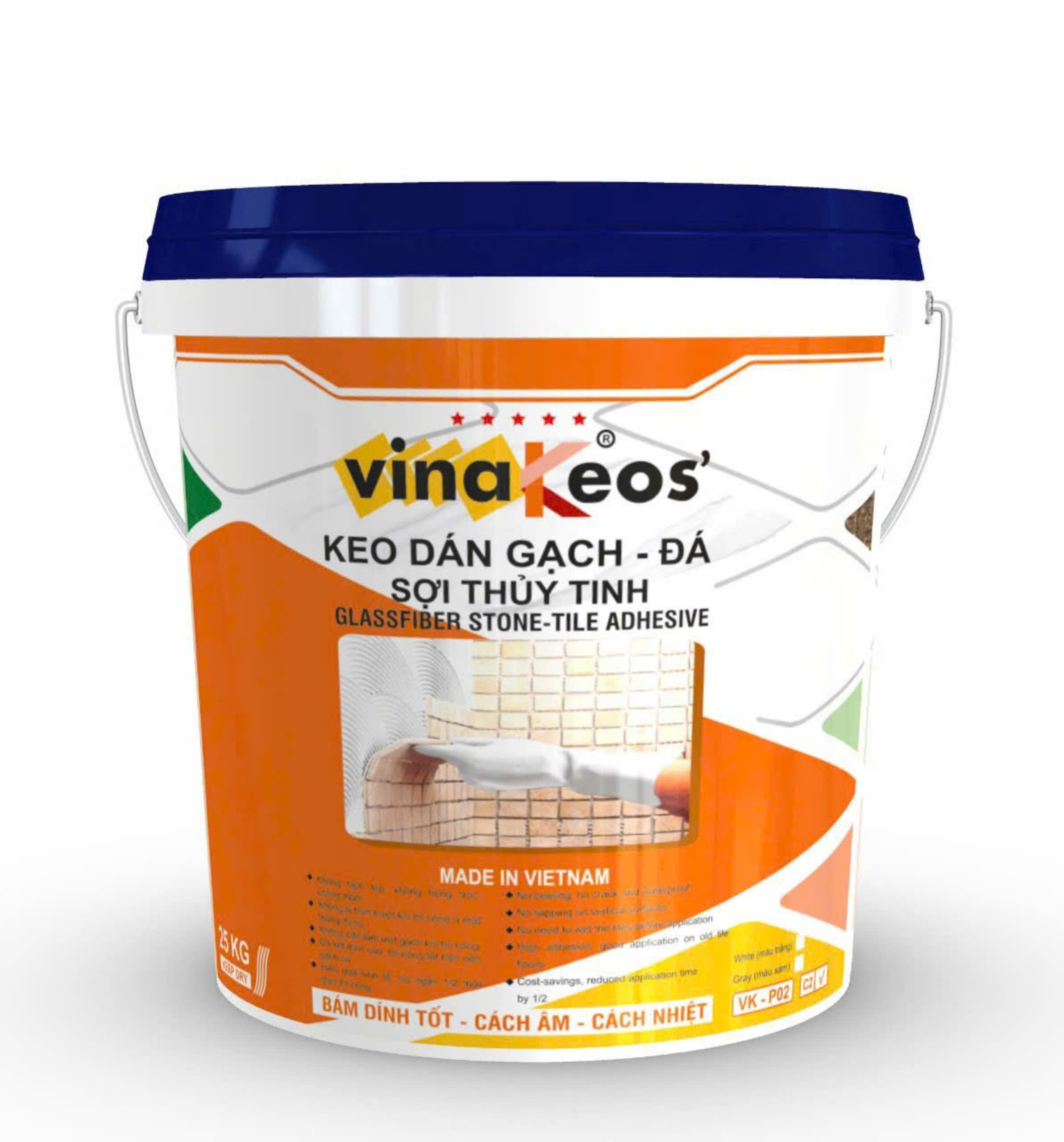 Keo Dán Gạch Đá Sợi Thủy Tinh Vinakeos