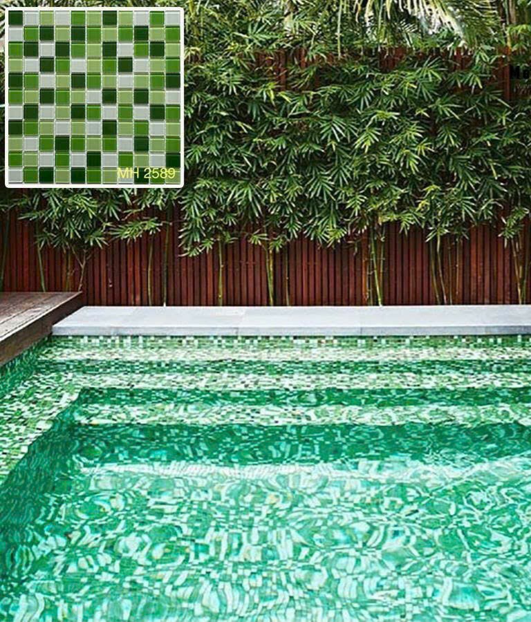 Gạch Lý Gạch Mosaic 30x30 Ốp Bể Bơi Tại Phú Quốc