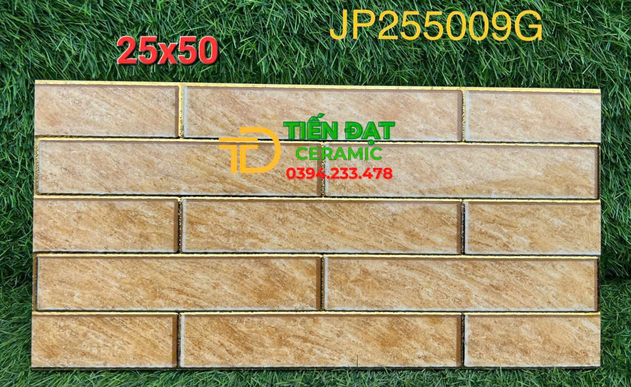 Kho Gạch Trang Trí Cao Cấp TQ 25x50 Màu Vàng Nhũ Kim