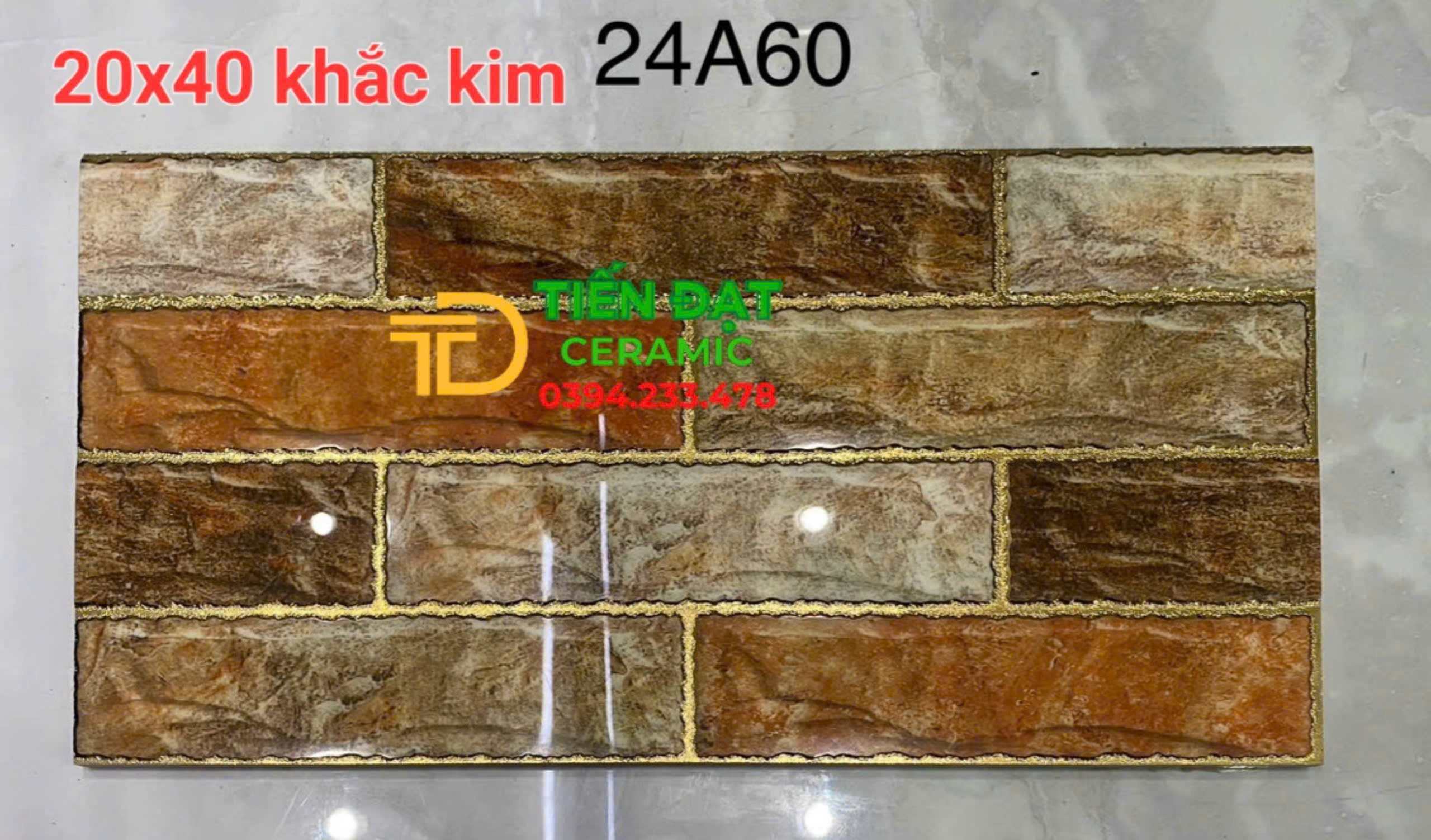 Tổng Kho Gạch TQ Tại Bình Chánh 20x40 Nhũ Vàng