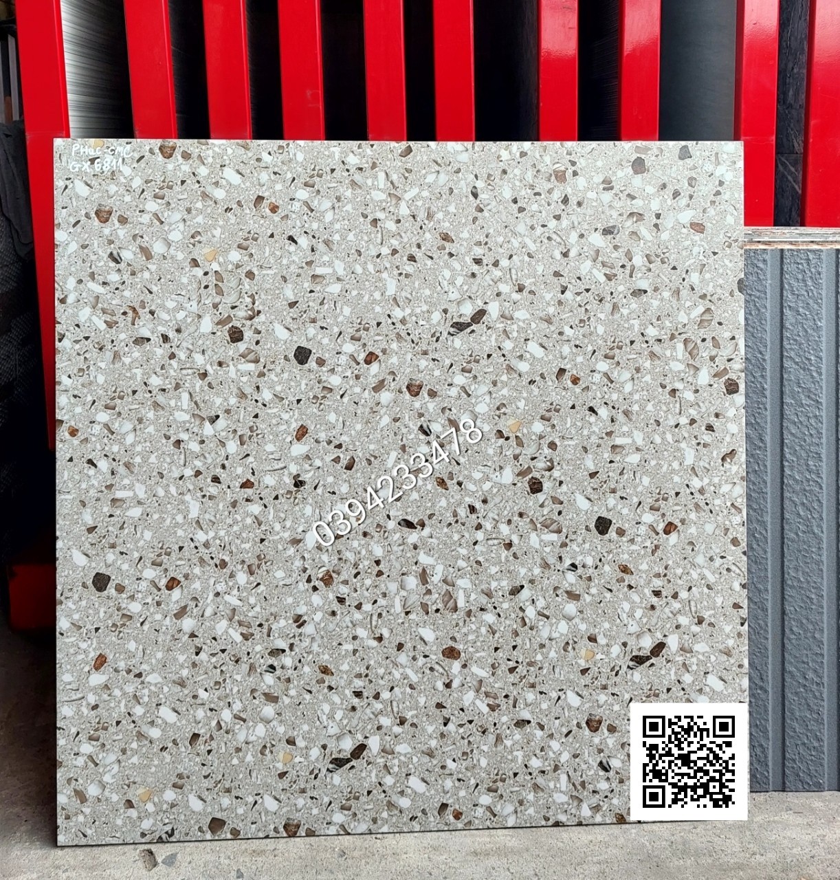 gạch lát nền 60x60 đá mờ mờ Terrazzo