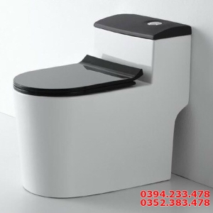 Bồn Cầu Liền Khối Nắp Đen Cao Cấp