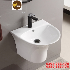 Chậu Lavabo Treo Tường Liền Khối Tròn