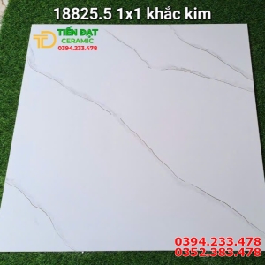Đá Bóng Kiếng Granite 100x100 Trắng Vân Nhũ Vàng