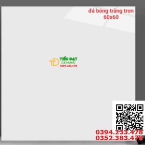 Đá Bóng Kiếng Ốp Lát 60x60 Cao Cấp Trắng Trơn