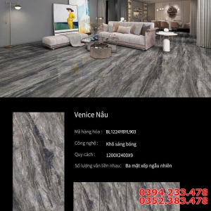 Đá Bóng Kiếng Vi Tinh 120x240 Vân Nâu Khổ To Lát Nền 