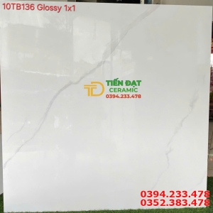 Đá Bóng Kính Vi Tinh TQ 1000x1000 Trắng Vân Mẫu Mới Nhất