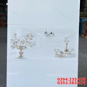 Đá Bóng Ốp Tường 30x60 Trắng Vân Mẫu Mới