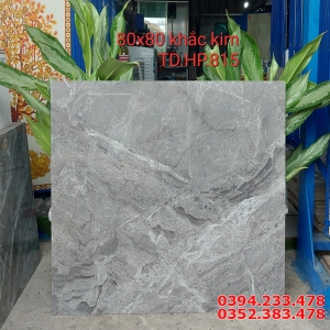 Đá Đồng Chất 80x80 Vân Xám Nhũ Vàng Cao Cấp HCM