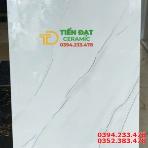 Đá Đồng Chất TQ 60x120 Trắng Nhũ Vàng Ốp Lát Khách Sạn