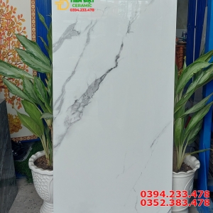 Đá Granite 60x120 Trắng Vân Đen Ốp Tường