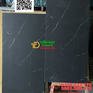 Đá Mờ Bóng 60x120 Đen Vân Trắng Hiệu Ứng Cracker Black