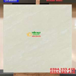 Đá Mờ Granite 80x80 Vân Vàng Kem Lát Phòng Ngủ