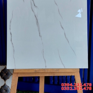 Gạch Bóng Kiếng 60x60 Ấn Độ Trắng Vân Mây 
