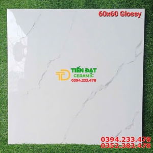 Gạch Bóng Kiếng 60x60 Trắng Vân Mẫu Mới Giá Rẻ