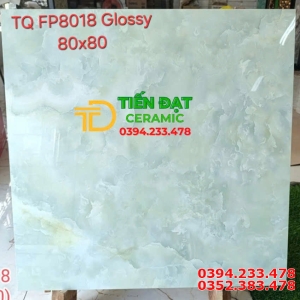 Gạch Bóng Kiếng 80x80 Lát Nền Xanh Vàng Nhạt TQ