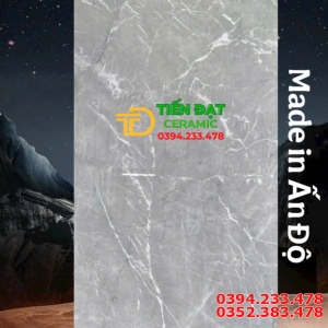 Gạch Bóng Kiếng Cao Cấp 80x160 Lát Phòng Khách Vân Xám Trắng
